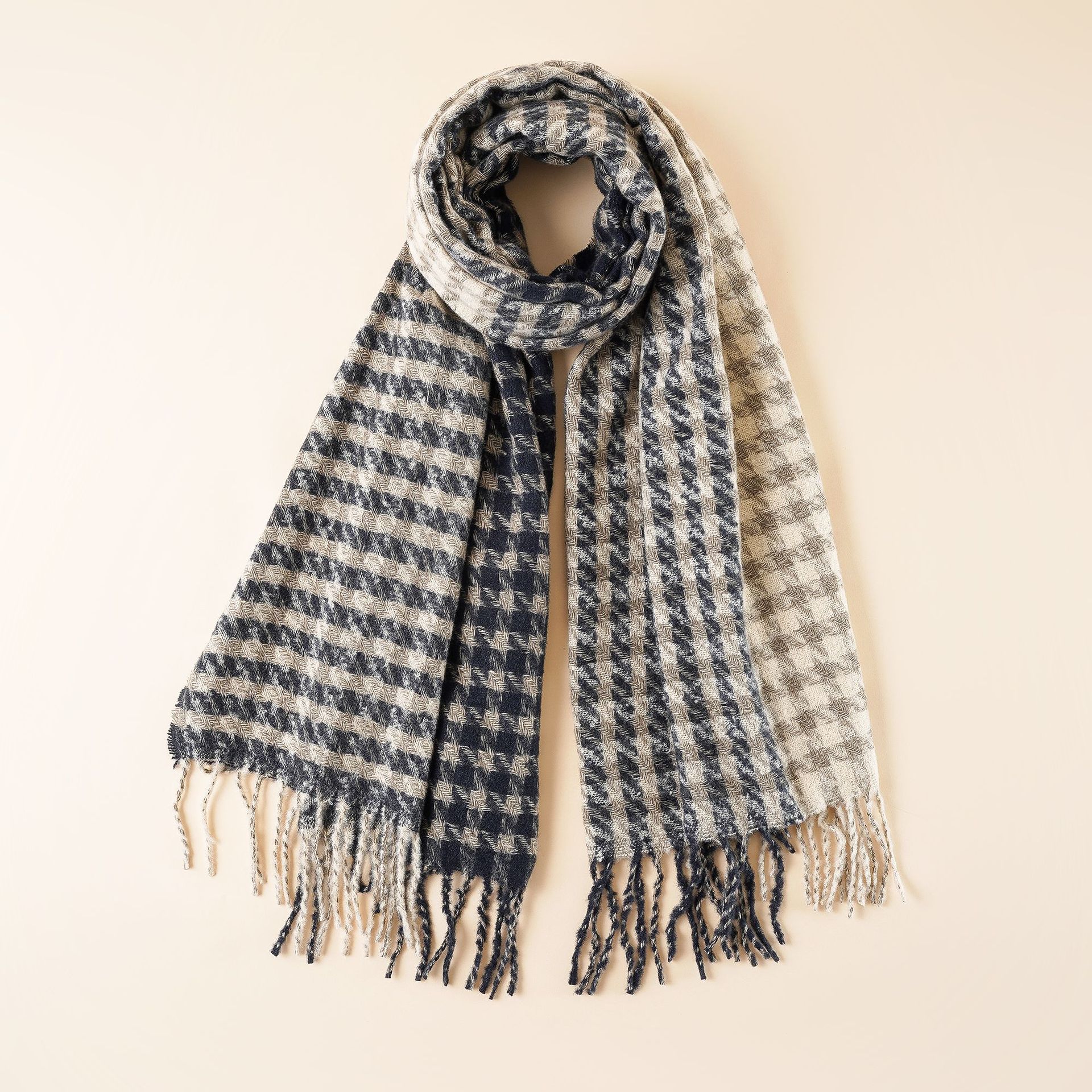 Bufanda de pata de gallo para mujer Otoño e Invierno 2021 Nuevo estilo coreano chal de estudiante de moda bufanda caliente para hombres