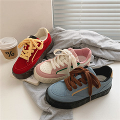 2024春季平底低幫帆布鞋韓版百搭拼死街拍原宿板鞋網紅直播鞋代發