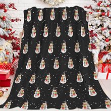 卡通圣诞雪人图案毛毯婴儿盖毯舒适法兰绒家居保暖毯子厂家直销