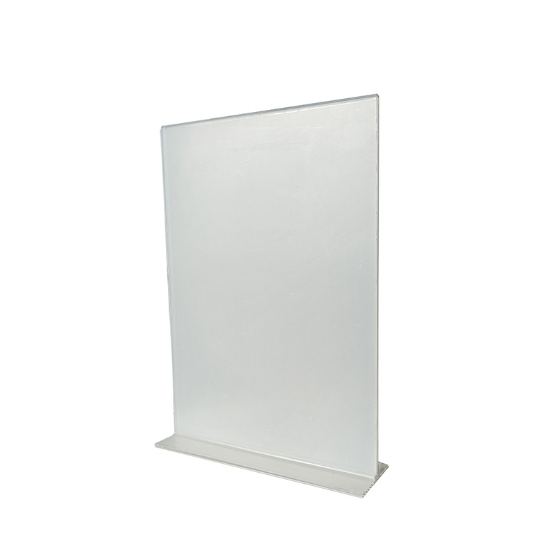 Tarjeta de escritorio acrílica transparente en caliente doblada tabla de mesa integrada A5 tabla vertical A4 tabla de publicidad tabla de exhibición