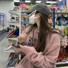 加绒连帽卫衣女秋冬宽松韩版新款女士学生上衣女装东南亚外贸