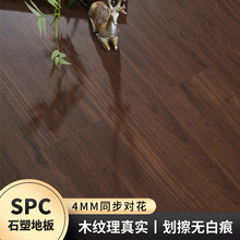SPC石塑地板 4MM木纹同步对花锁扣卡扣式防划防滑样品间商业快装