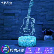 跨境3d小夜灯生日礼物乐器音符系列亚克力led台灯床头装饰氛围灯