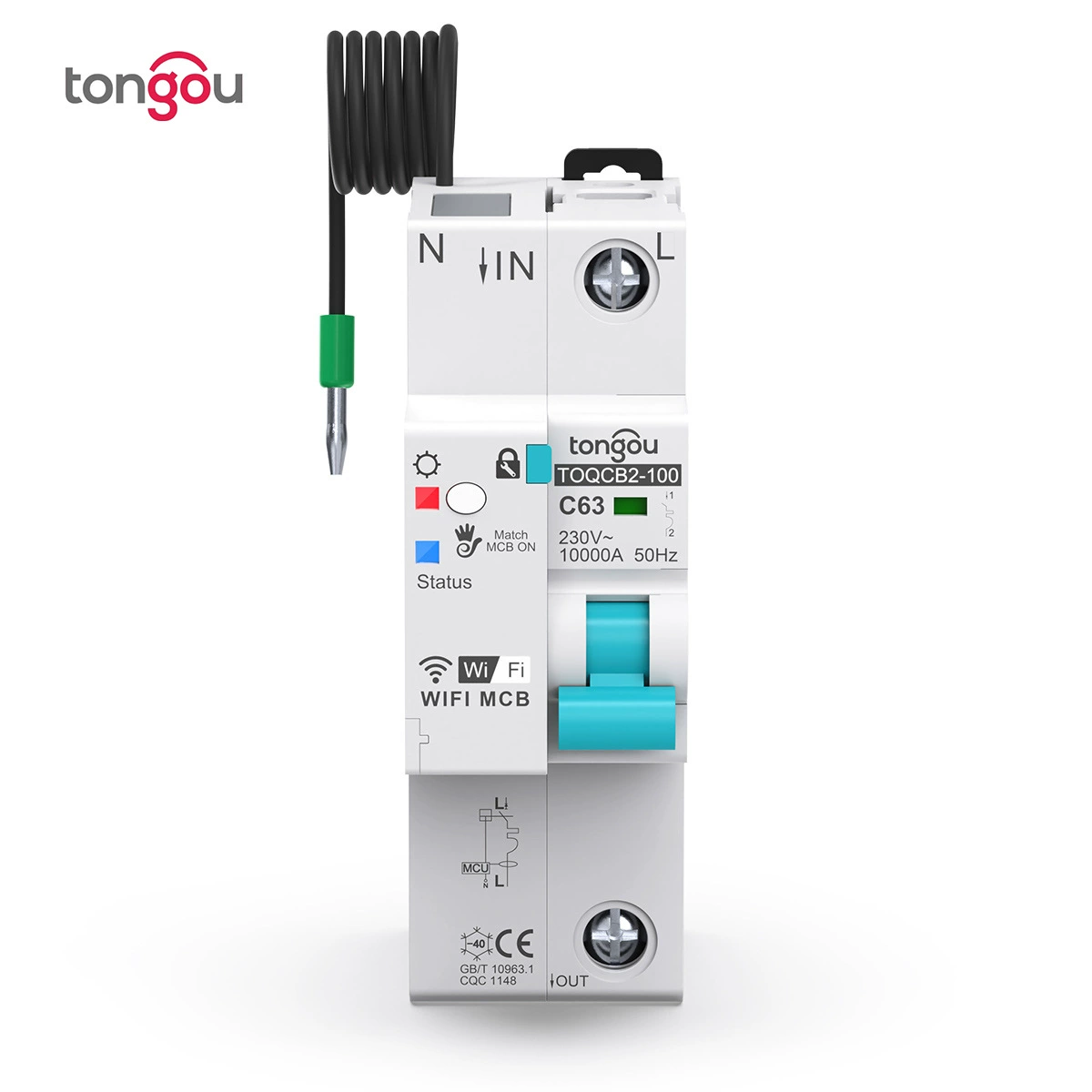 Граффити 1P WIFI измерительный автоматический выключатель Smart Life Пульт дистанционного управления автоматический беспроводной автоматический выключатель повторного включения 63A