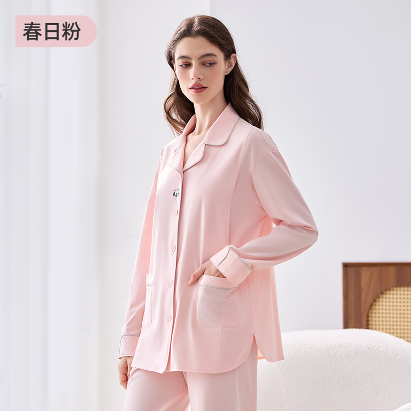 【高品質で通気性の良い天山綿】ジンチー産後服春秋純綿抗菌マタニティパジャマ授乳服女性用ホームウェア|undefined