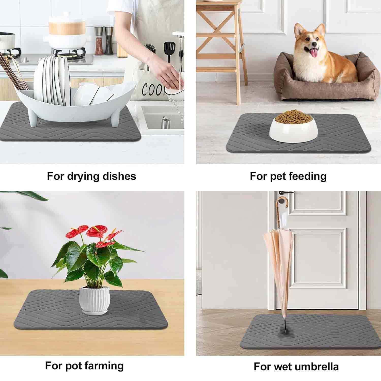Diatomaceous Earth Bath Mat Quick Drying Non Slip Floor Mat_voghion.com