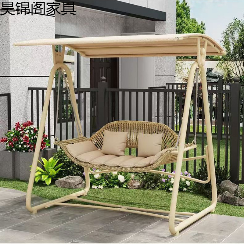 户外秋千吊椅别墅庭院花园摇椅露台阳台民宿躺椅网红室外双人吊床|undefined