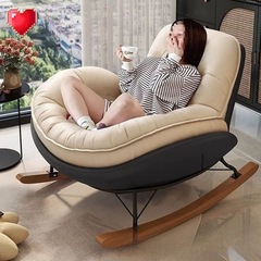 怠惰なソファ大人のリクライニングチェア大人のリビングルームシングルバルコニーホームレジャー寝室肥厚ペンギンロッキングチェア金属
