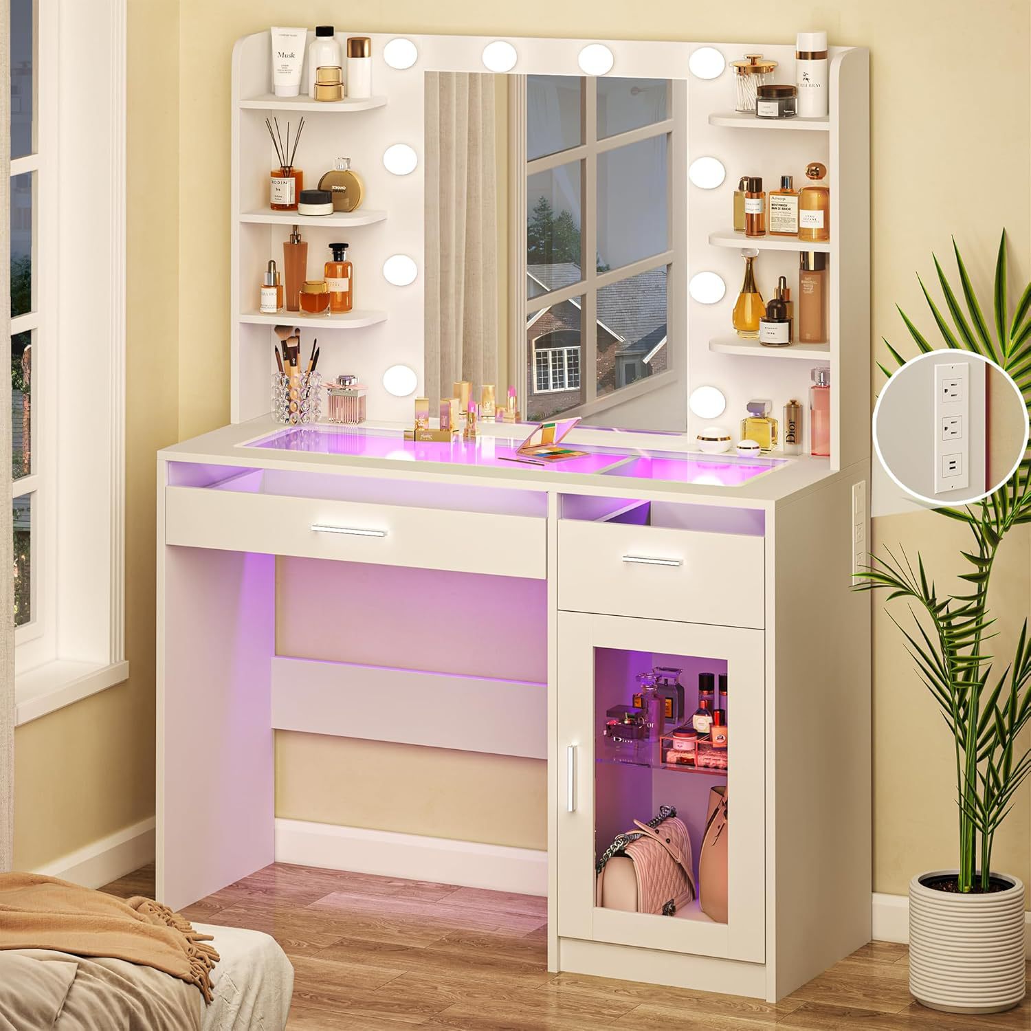 Amazon venta caliente nórdica mesa de maquillaje dormitorio moderna mesa de maquillaje de almacenamiento pequeño tipo de casa mesa de maquillaje transfronteriza para el mayorista