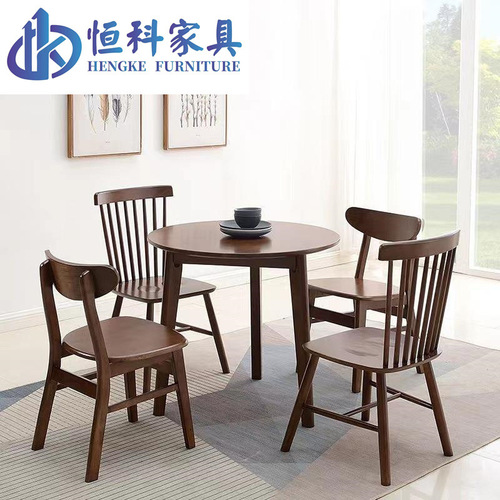 Solid wood small round table square table small apartment modern simple dining table and chairs home coffee table balcony reception negotiation small table