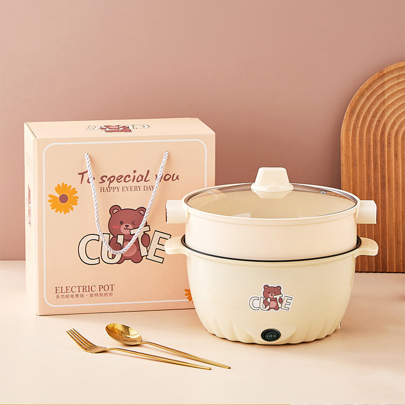 New Year Small Gift Electric Cooker Electric Hot Pot for Chinese New Year Dorm Electric Pot Combo Non-stick Multifunctional Electric Skillet Batch