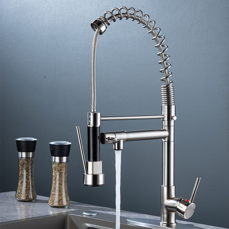 Suministro transfronterizo spr extracción grifo de agua de cocina caliente y frío multifuncional doble salida de agua universal lavabo de verduras grifo de fregadero