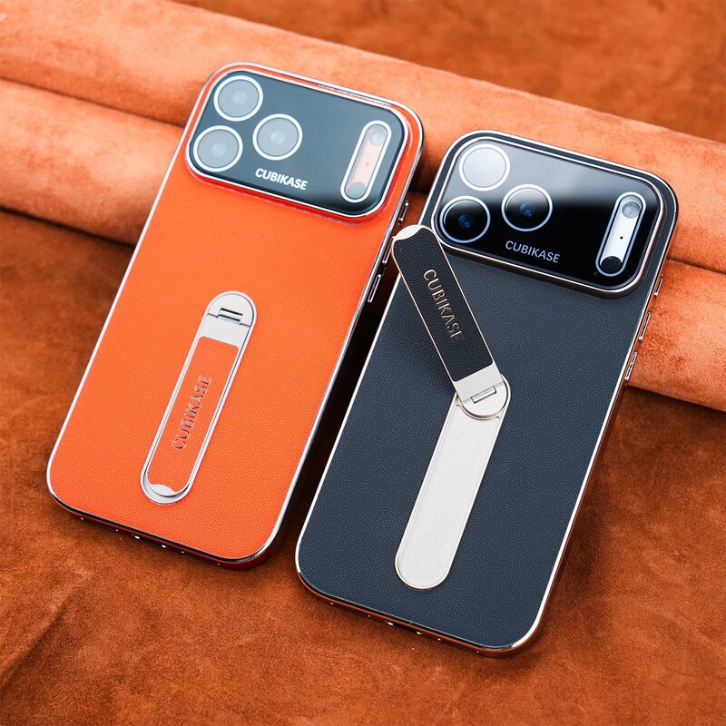 Suitable for Iphone18Promax Skin-Like Leather Texture Phone Case Apple 17 Metal Rotating Stand Anti-Fall Protective Cover Suitable for Iphone18Promax Skin-Like Leather Texture Phone Case Apple 17 Metal Rotating Stand Anti-Fall Protective Cover