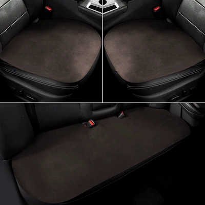 Four Seasons Pad: all seasons, single-piece rear seat - dark-brown-full-set-of-3-pieces-high-quality-suede-leather-all-season-temperature-control-default-item
