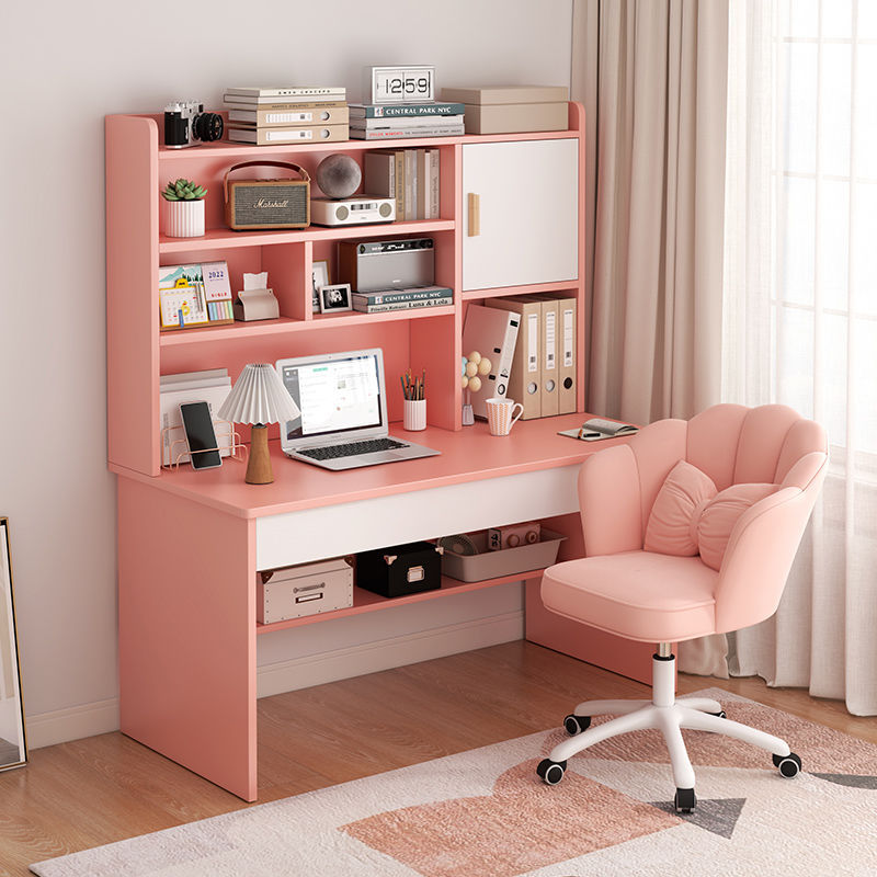 Student Home Study Table Children's Desk Bookshelf Combination Table and Chair Set Simple Bedroom Children's Writing Desk