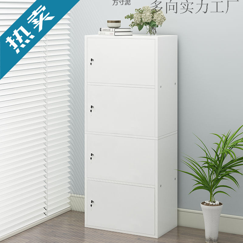 Simple Bookcase with Door, Bookshelf, Household Lockable Floor-Standing Storage Grid Cabinet, Simple Storage Cabinet, Storage Cabinet, Bookcase Factory