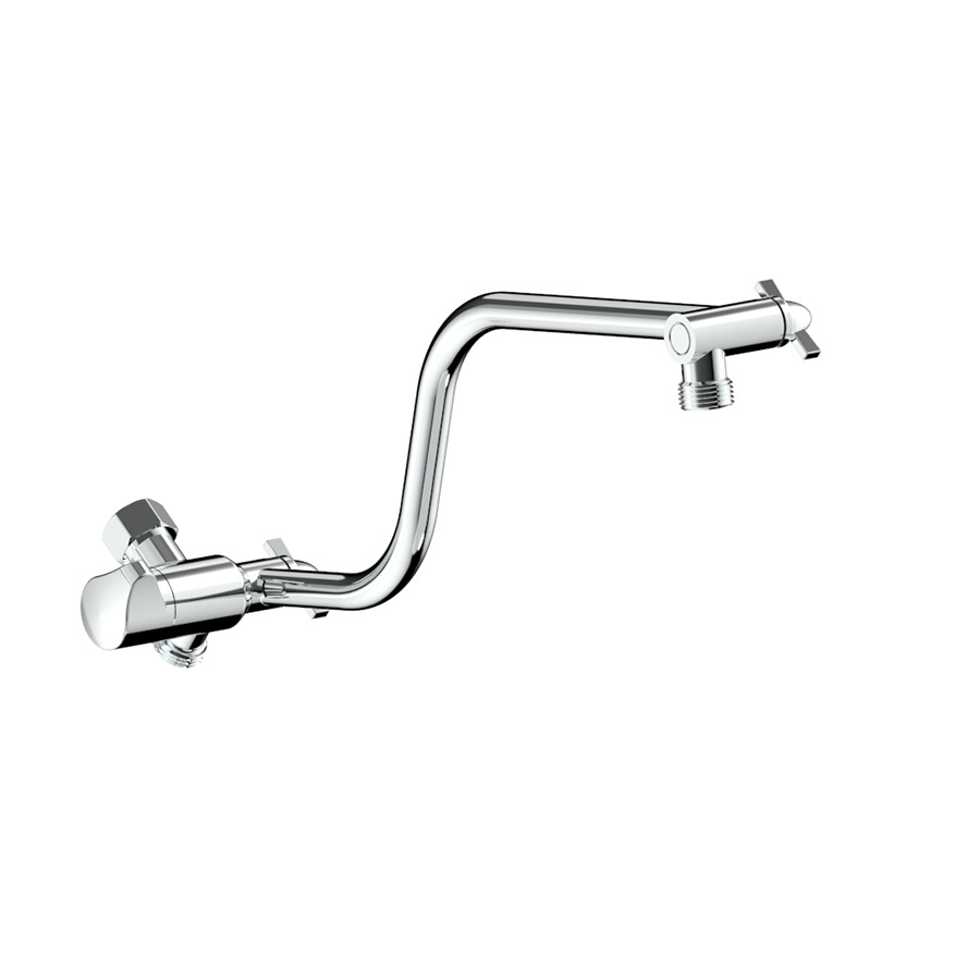 Nueva patente de 12 pulgadas Brazo de ducha americano con válvula de cuchara de cobre integrado brazo de extensión de acero inoxidable ángulo ajustable