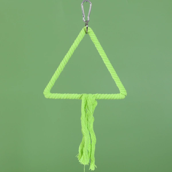 Triangular cotton rope swing green side length 17cm