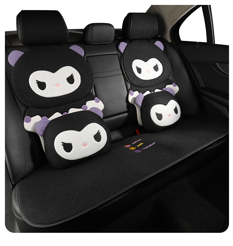 2025 New Kuromi Linen Car Seat Cushion Four-Piece Set