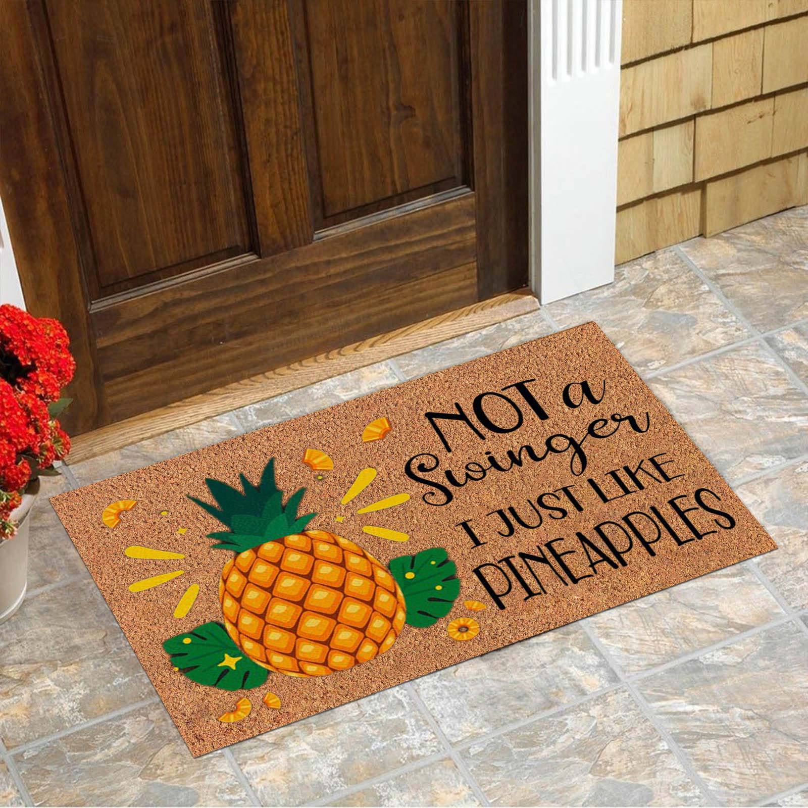 Großer Teppich mit Ananas-Element, rutschfeste Fußmatte für den Eingangsbereich, wasserabsorbierende Matte für Badezimmer und Küche_voghion.com