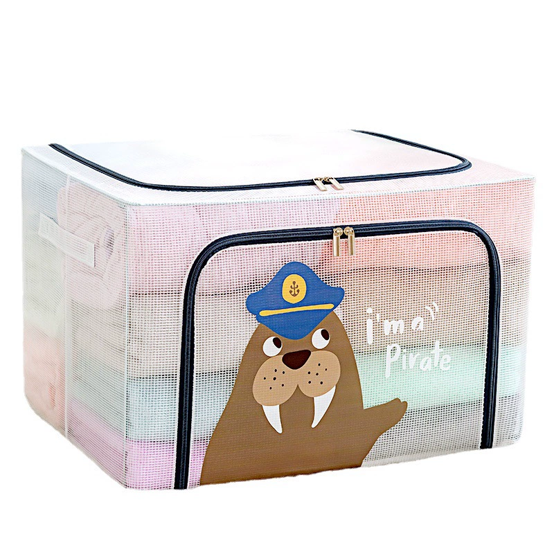 Cartoon transparent storage box, steel frame, toy, duvet