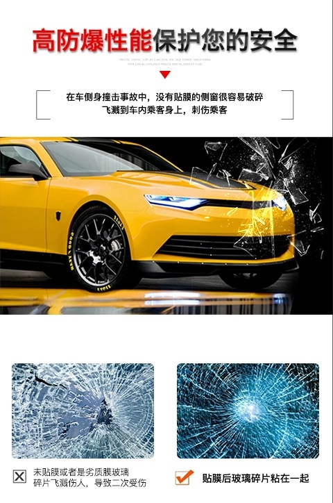 Car Film, No-Cut Explosion-Proof Film, Uv Sunscreen, Sun Protection Film, Cut-Out Car Window Film, Glass Insulation Film