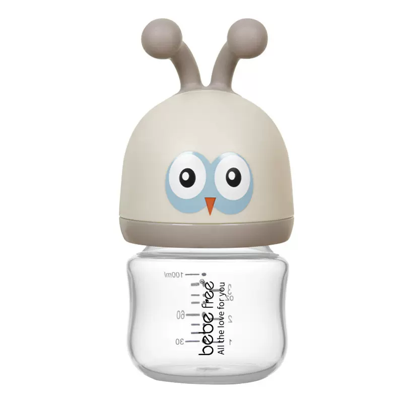 定制100ML小蜜蜂PP奶瓶 新生婴儿防胀气耐摔塑料奶瓶外贸生产厂家