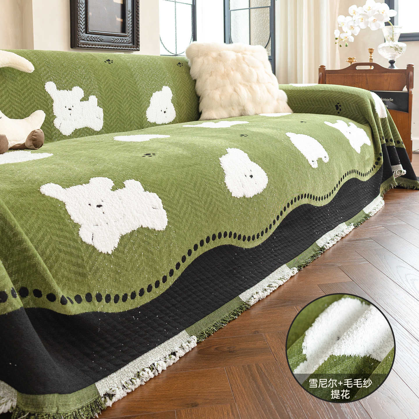 Scandinavian Style High-End Thickeneded Chenille Sofa Blanket Cover Cloth for All Seasons 2025 New Sofa Special Cover Cloth