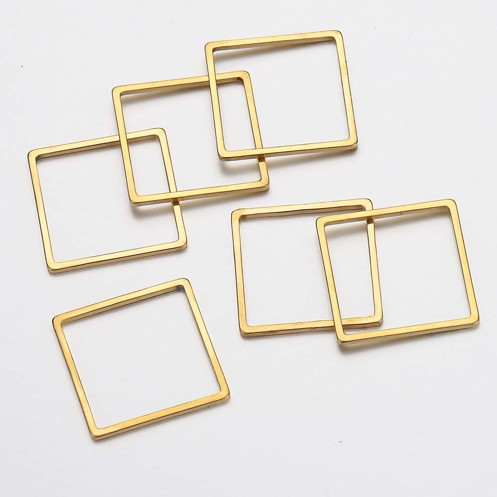 Geometric golden pendant stainless steel
