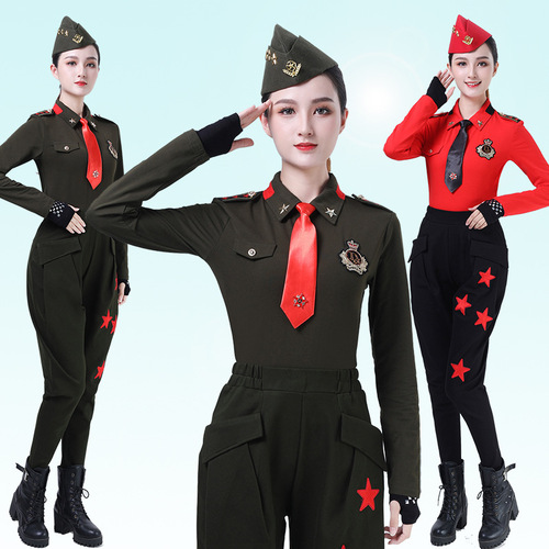 Sailor dance costume new women's suit spring and autumn new pure cotton lapel slim long-sleeved square dance performance costume