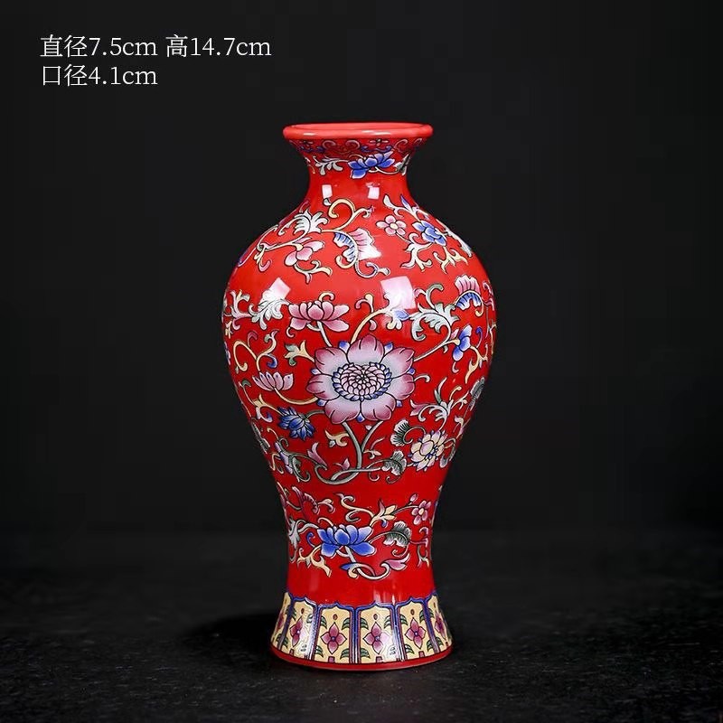 Flores de porcelana azul, vasos de flores de cerámica de lujo ligero, flores de alto nivel, decoración de mesa de comedor de estilo nuevo chino