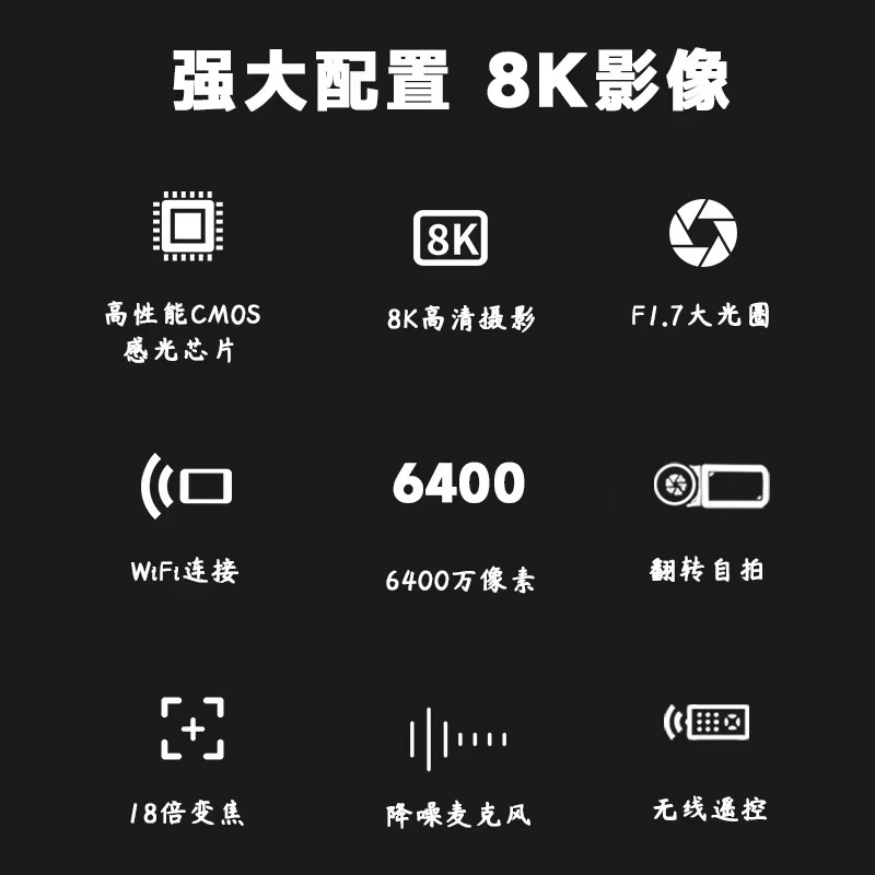 8K цифровая камера для улицы, профессиональная для фотосъемки, путешествий и прямых трансляций, портативная цифровая камера для влогов