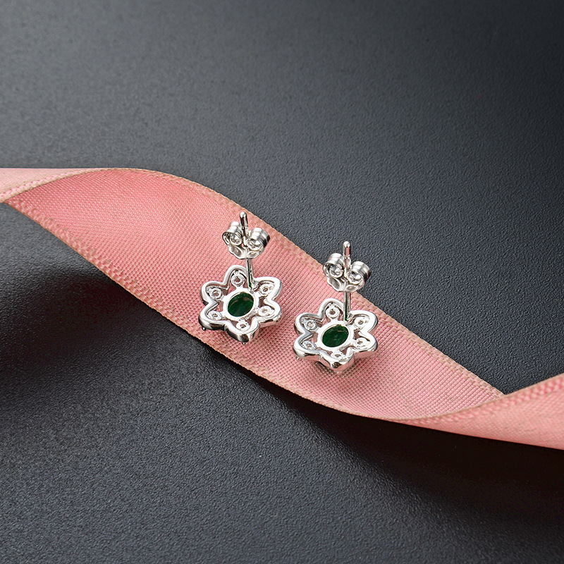 Pendientes de diamantes incrustados de joyería popular fresca estilo coreano s925 accesorios de circón de plata pendientes de flores elegantes de las mujeres