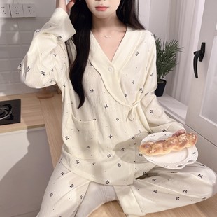 Maternity Wear Spring and Summer New Cloud Cotton Postpartum Nursing Clothes Japanese Kimono Loungewear Wholesale Free Shipping