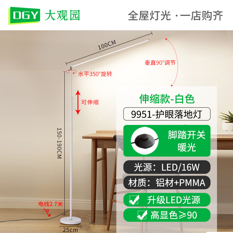 Lámpara de pie Daguanyuan para sala de estar, dormitorio, lámpara de noche, lámpara de lectura y aprendizaje, lámpara de protección ocular, lámpara de piano, lámpara de mesa de suelo L002 image 9