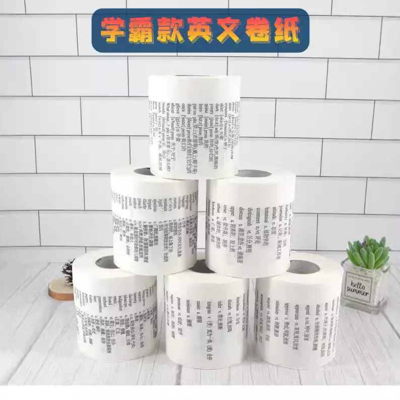 初中英语单词卷纸高中英语单词厕纸学霸卫生纸英语单词印花卫生纸