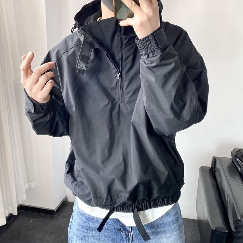 Spring and Autumn Hooded Jacket Men's Korean Fashionable Youth Casual Top Slim Fit Jacket Men's Jacket