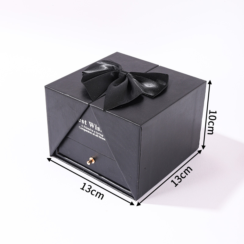 Caja de joyería de doble abertura de arco magnético cajón 9 flores caja de joyería de collar de Navidad caja de anillos transfronterizos