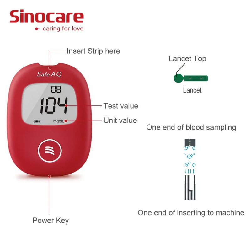 Safe AQ Smart sin código de modulación medidor automático de glucosa en sangre monitoreo de diabetes medidor de glucosa en sangre especial para exportación image 4