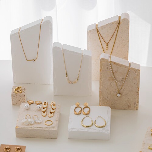 Marble necklace shelf display stand earrings jewelry ring display stand jewelry jewelry display props