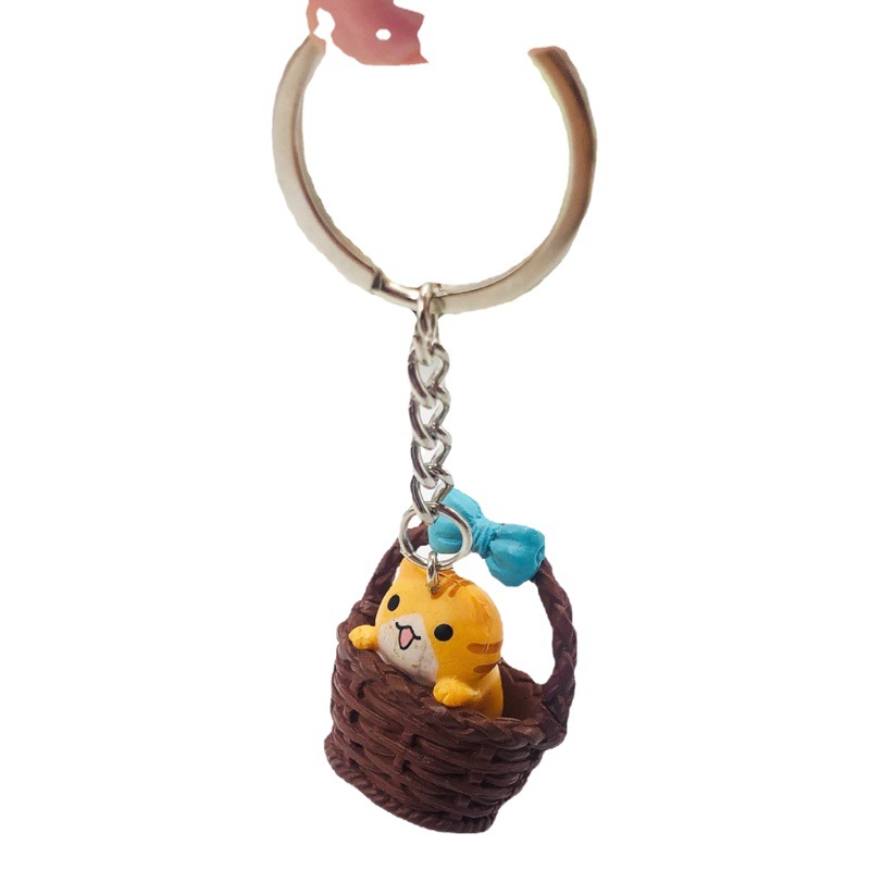 Venta caliente personalizado lindo cesta gato cerdo llavero bolsa ropa lindo gato artesanía pequeño regalo transfronterizo mercancías