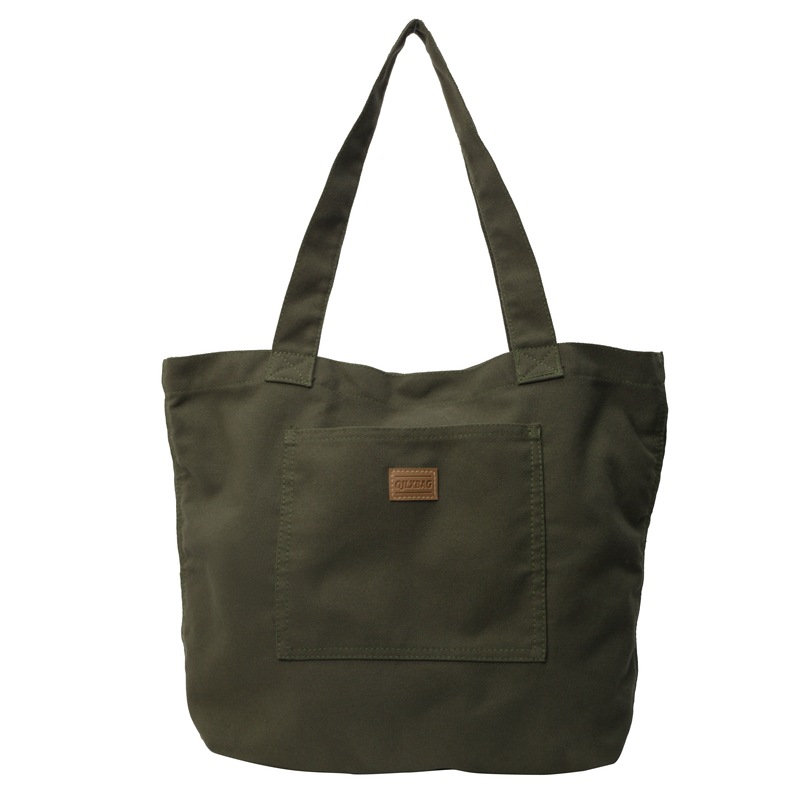 Bolso de lona para mujer 2024 nuevo bolso de hombro de gran capacidad de color sólido casual simple y versátil bolso de clase al por mayor