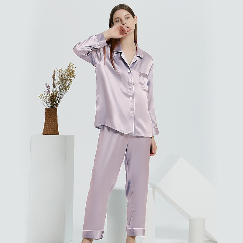ギフト推奨蝶刺繍シルクパジャマ女性用 100% マルベリーシルク春夏高級ホームウェアレディース 2 点セット