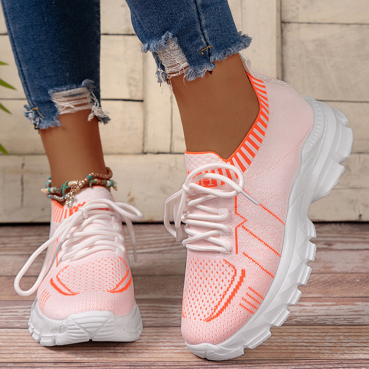 Women's Casual Color Block Round Toe Sports Shoes display picture 19