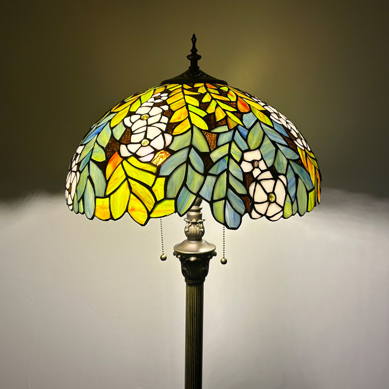 Huijing Tiffany Stained Glass DIY Floor Lamp Living Room Study Desk Lamp Exhibition Hall Decorative Lighting European Style