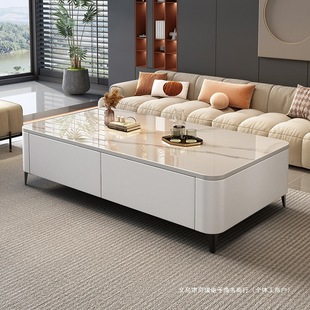Rock Board Coffee Table Living Room Home 2025 New Small Apartment Light Luxury Advanced Modern Simple Floor TV Cabinet Combination