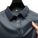 Advanced Sense Foreign Trade Summer Polo Shirt Men's Business Casual Traceless Ice Silk Short-sleeved T-shirt Collar Label Hot Stamping Flower