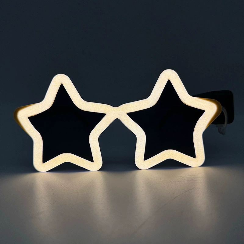 Led gafas luminosas estrellas de fiesta bar bungee festival de música props de animación pentagonal rescate cool