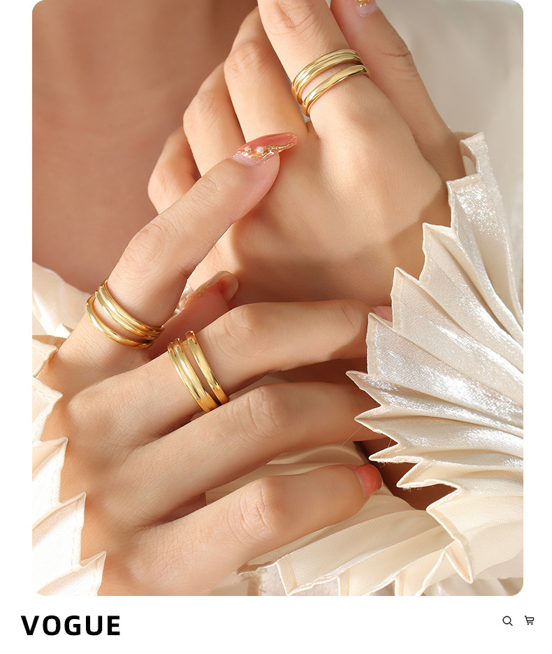 Fashion Solid Color Titanium Steel Rings Plating Stainless Steel Rings