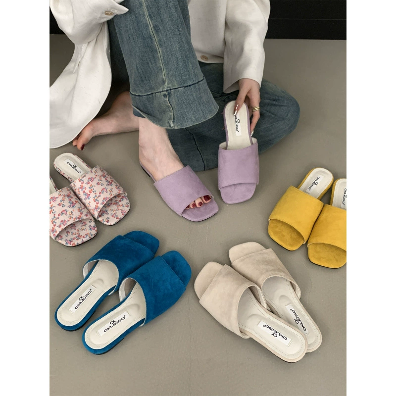 Женские пляжные шлепанцы в корейском стиле нордик, лето 2025, новые, плоская подошва, для отдыха на море, полусандалии